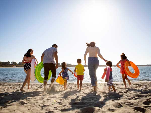 Family on the beach.