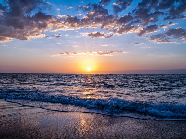 Beach At Sunset.