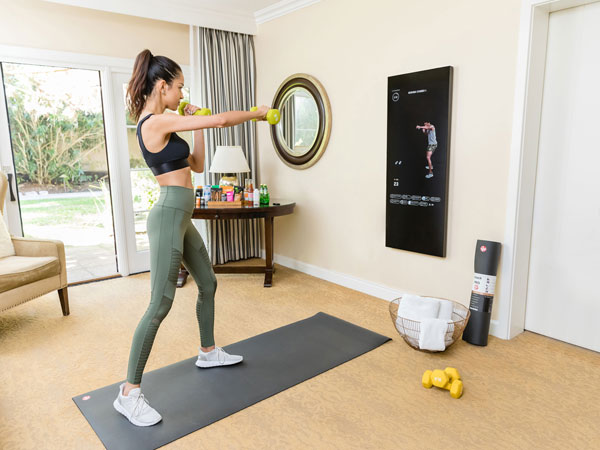 Fitness Mirror In Guestroom.