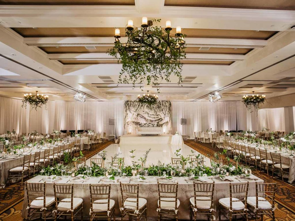 Large Indoor Wedding With Dance Floor.