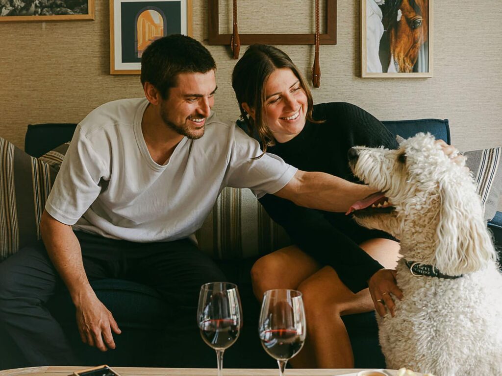 Couple With A Dog