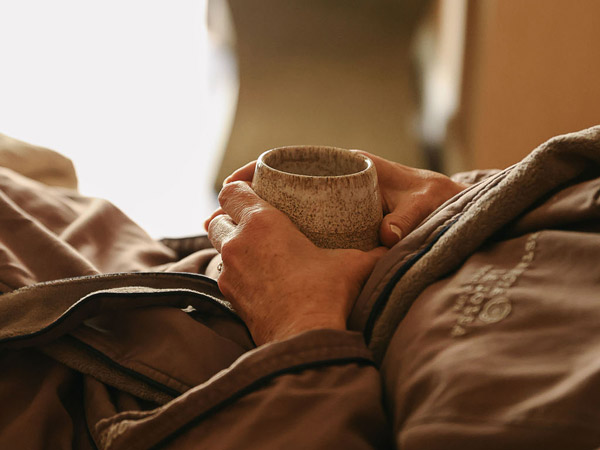 Spa Patient Holding A Hot Beverage